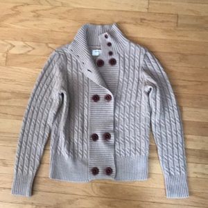 Paper denim & cloth double breasted wool sweater.